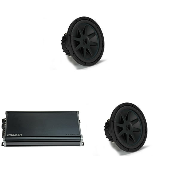 Kicker (2) 50CVX122 CompVX 12" Sub, Dual 2-Ohm & 46CXA18001 Amplifier