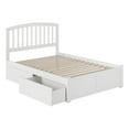 thumbnail image 4 of Leo & Lacey Full Wood Platform Bed with Footboard and Storage Drawers in White, 4 of 8