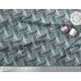 thumbnail image 2 of Soimoi Blue Cotton Duck Fabric Text & Crow Bird Fabric Prints By Yard 58 Inch Wide, 2 of 3