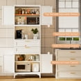 thumbnail image 3 of JHYKFG 75" Tall Kitchen Pantry Cabinet,Metal Storage Cabinets with 2 Drawers and Adjustable Shelves,Freestanding Display Cupboard for Dining Room,Living Room,Hallway,Bathroom,White, 3 of 9