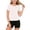 White, variant on Dagugfen Athletic Sets for Teen Girls Short Sleeve Crew Neck Tshirts Elastic Waist Stretchy Shorts Quick Drying Gym Workout Breathable Sets(14-15Years,White)