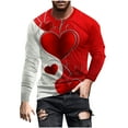 thumbnail image 2 of Valentine's Day T-Shirt for Men, Long Sleeve Graphic Shirts Men, Men Casual Fashion Printing Round Neck Pullover T-Shirt Long Sleeved Tops, 2 of 5