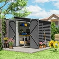 thumbnail image 2 of Outsunny 4.6' x 9' Metal Outdoor Storage Shed with Lockable Doors Grey, 2 of 10