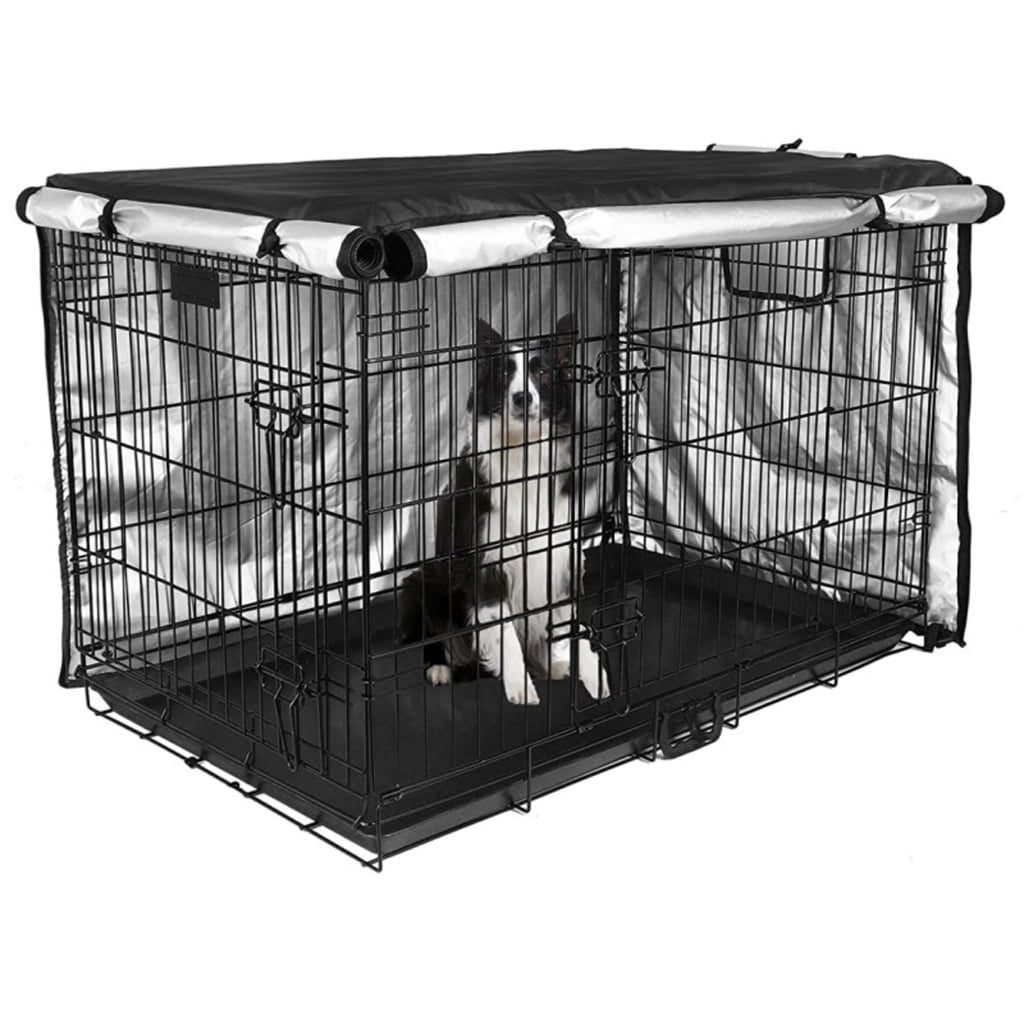 lanema Dog Crates Cover for 24in/30in/36in/43in Wire Cage with 2 Door Indoor/Outdoor