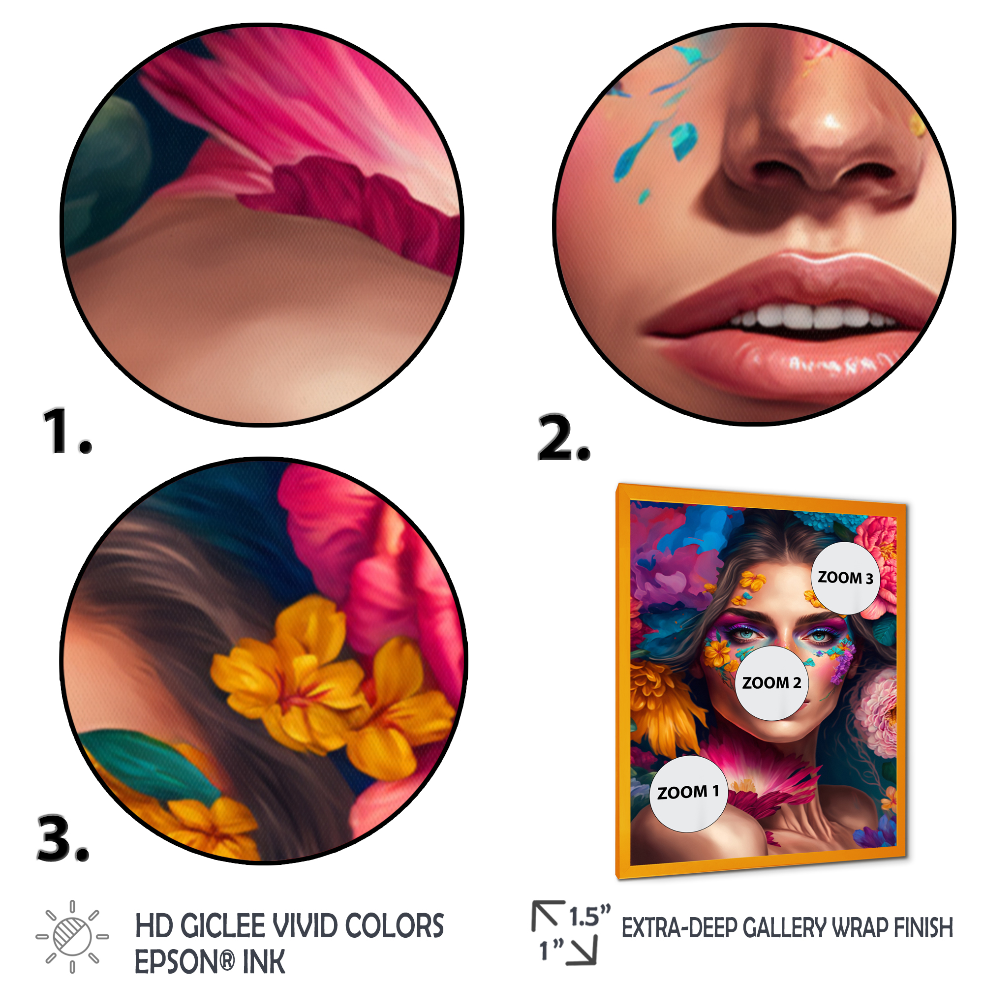 Designart Floral Sensual Woman Portrait IV Framed Wall Art