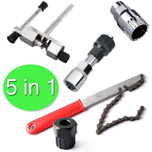 Reparación de bicicletas, herramienta de cadena 5 en 1, extractor de manivela, soporte inferior, extractor de piñones, extractor de Cassette, herramienta de bicicleta Adepaton LN-0192