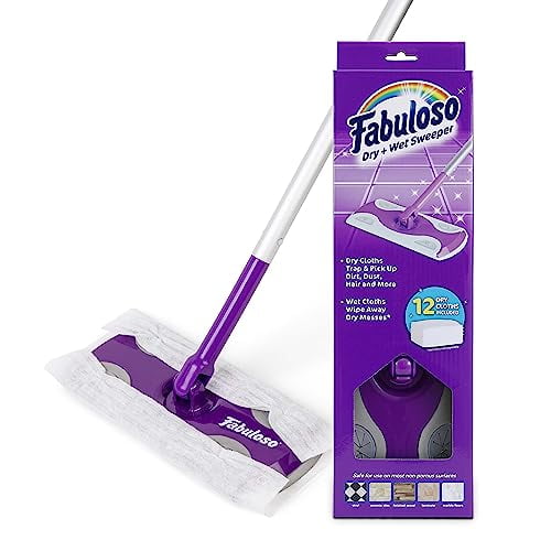 Fabuloso Dry and Wet Sweeper with Bonus 12 Dry Cleaning Pads Clean