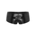 thumbnail image 5 of TiaoBug Women's Shiny Metallic Rave Booty Shorts Liquid Wet Look Bottoms Hot Pants Festival Costume Black S, 5 of 7