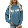 thumbnail image 2 of Aocisk Casual Loose Fit Printed Hoodless Sweatshirt Comfortable Pullover Top for Everyday Relaxation Navy S, 2 of 4