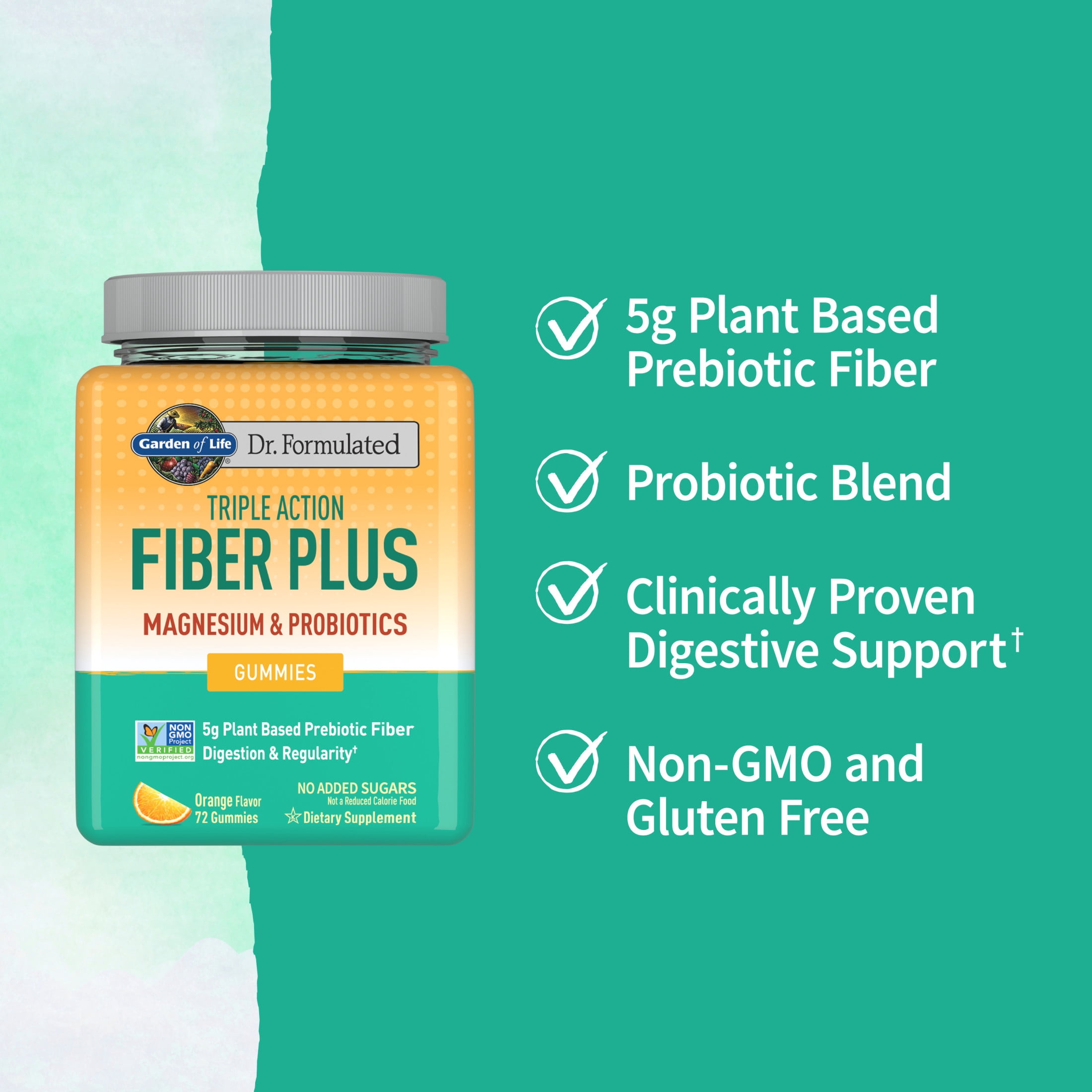 D＆D PLUS FIBER Garden of Life Dr. Formulated Prebiotic Fiber Plus Gummies, 72ct