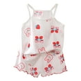 thumbnail image 1 of Hiiyo Pyjamas d'Été pour Filles, Camisole et Shorts Mignons, Tenues de Nuit, 1 of 2