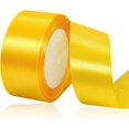 thumbnail image 1 of LAICAIW Solid Color Yellow Satin Ribbon, 1-1/2 Inches x 25 Yards Fabric Satin Ribbon for Gift Wrapping, Crafts, Hair Bows Making, Wreath, Wedding Party Decoration and Other Sewing Projects, 1 of 7