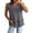 Grey, variant on Women's Blouses Split V-Neck Sleeveless With Ruffled Cap Sleeves Tops Chiffon Ruffled Peplum Hem Relaxed Fit Tees
