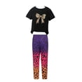 thumbnail image 4 of Toddler Girl Summer Clothes Outfit For 4-5 Years Girls Fashionable And Comfortable Set Short Sleeved Cartoon Print Top Pants Casual Two Piece Set A Children's Day Gift 2PCS Set, 4 of 5