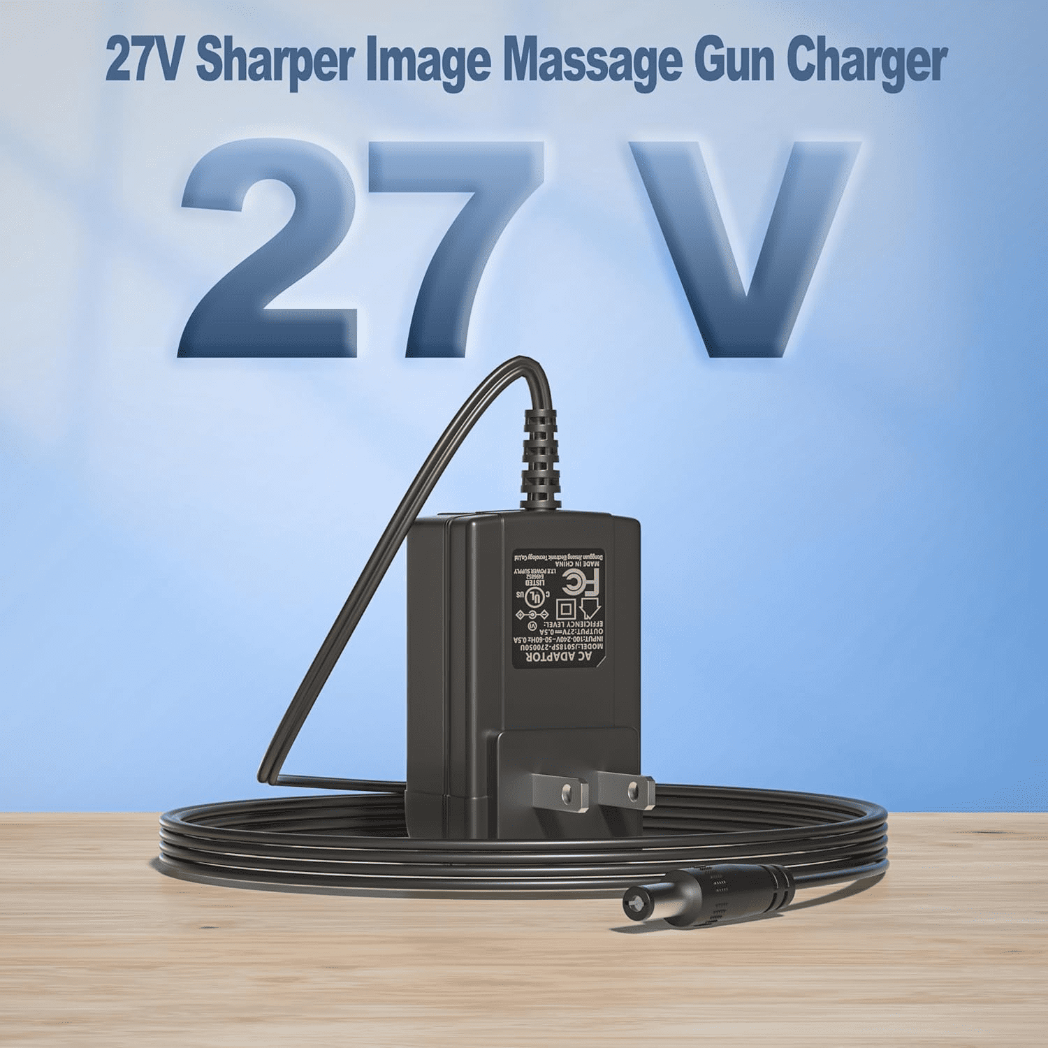 27V 1A Charger for Sharper Image Massage Gun Charger Compatible with 2437599 1013002 1015817 1011666 1012667 1013985 Power Percussion Deep Tissue Massager