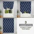 thumbnail image 3 of Tie Up Curtains for Windows Abstract Sea Waves Lines Valance Adjustable Balloon Curtain Navy Blue Petal Pattern Tie Up Shades for Kitchen Living Room Bedroom Privacy Curtain Drape 34x45 Inch, 3 of 9