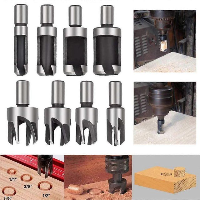 8PCS HSS Wood Plug Cutter Wood Cutting Tool Wood Plug Cutter Drill Bits 6mm