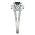 thumbnail image 3 of 2.16 ct Round Cut Natural London Blue Topaz 3 Stone 18K White Gold Womens Engagement Ring, 3 of 5