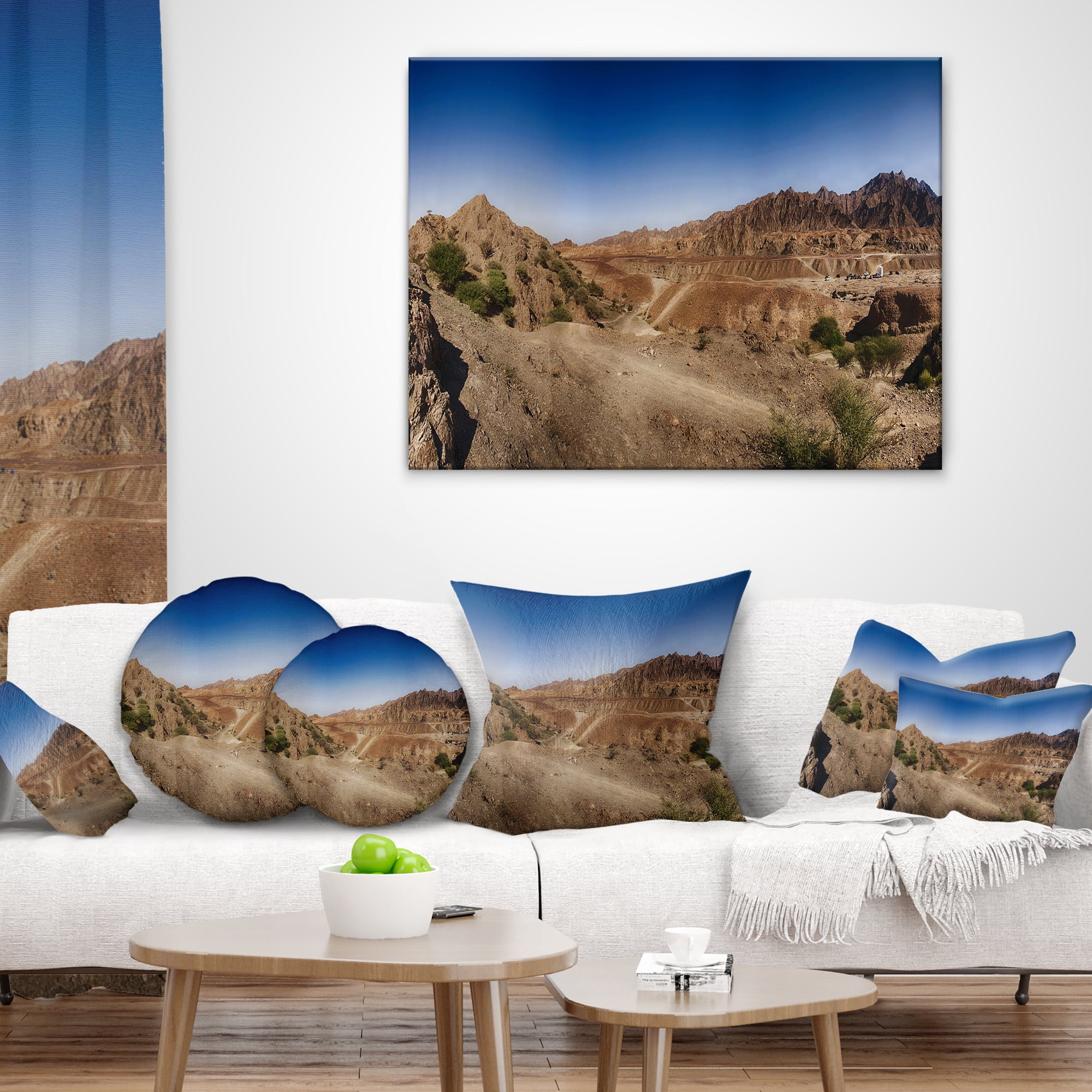 Designart Hatta Mountains Landscape - Photography Throw Pillow - 12x20