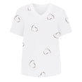 thumbnail image 4 of Lroveb Breast Cancer Awareness Shirts for Women V Neck Print Love Short Sleeve T Shirt Pink Ribbon Graphic Tees White, 4 of 5