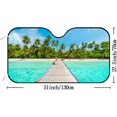 thumbnail image 2 of GZHJMY Car Front Windshield Sunshade UV Heat Protection, Foldable Auto Windshield Sun Visor for Sedan SUV Truck Palm and Tropical Beach, Car Sunscreen51x27.5inch Keep Vehicle Cool, 2 of 6