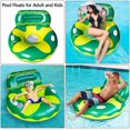 thumbnail image 3 of Cama flotante inflable de PVC para piscina, hamaca de agua, colchón flotante, cama inflable con portavasos bonito, juguete para adultos y niños, piña (rojo), 3 of 5