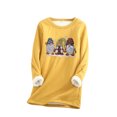thumbnail image 2 of Hauts Chauds pour Femmes et Hiver Décontracté Mode Tempérament sous-Couche Chaude Imprimé de Noël Manches Longues Col Rond Hauts Femmes Chandails à Capuchon Chandail en Liquidation, 2 of 6