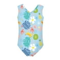 thumbnail image 2 of FOR U DESIGNS Avocado Flowers One Piece Swimsuit Teens 13-14 Years Old Tank Leotard Palm Leaves Girls Sleeveless Swimwear for Dancing Swimming, 2 of 8