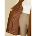 thumbnail image 6 of GRACE & GRANDEUR Women's Plus Size Winter Coats Single Breasted Jackets Long Trench Coats 3X Brown, 6 of 7
