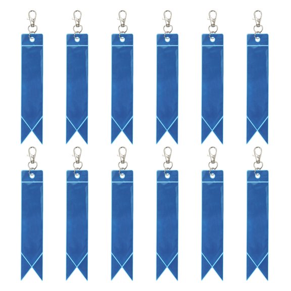 Uxcell Safety Reflector, Reflector Tag Pendant Reflective Safety Keychain Gear, Light Blue 12 Pcs