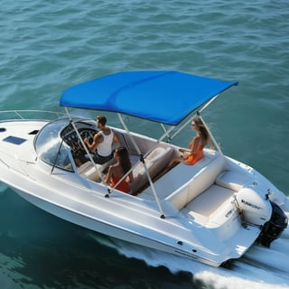 SKYSHALO 3 Bow Bimini Top Boat Cover 900D Polyester Canopy Aluminum Frame 61"-66" W