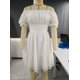 thumbnail image 1 of VISgogo Vestido casual de manga corta para mujer, a la moda, de color sólido, cuello barco, con lazo, sin espalda, vestido acampanado VISgogo moda, 1 of 9