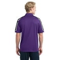 thumbnail image 2 of Sport-Tek ST658 Tricolor Shoulder Micropique Sport-Wick Polo, Purple/Black/White, 4XL, 2 of 5