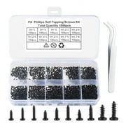 TINYSOME Pack of 1000 Easy to Use Screw Assortment Metal Screw Set Tiny Micro Screws Set