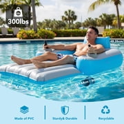 Foxlux Motorized Pool Float with Canopy, Rechargeable Motorized Floats with Cup Holder – Dual Motor Heavy Duty Electric Lounger Raft for Adults, Pool, Lake & Party