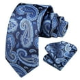 thumbnail image 3 of HISDERN Tie for Men Paisley Floral Tie Handkerchief Woven Business Formal Necktie Pocket Square Set, 3 of 7