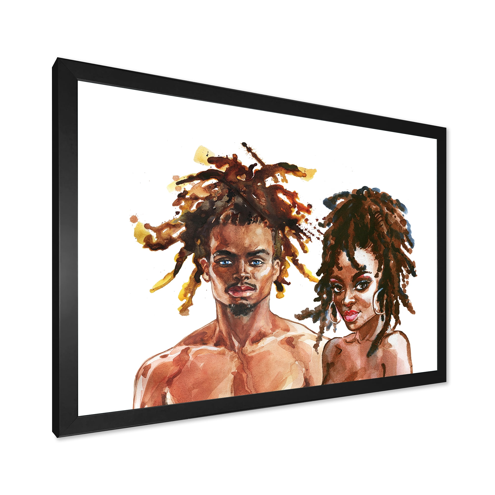 Designart 'Portrait of African American Couple' Modern Framed Art Print