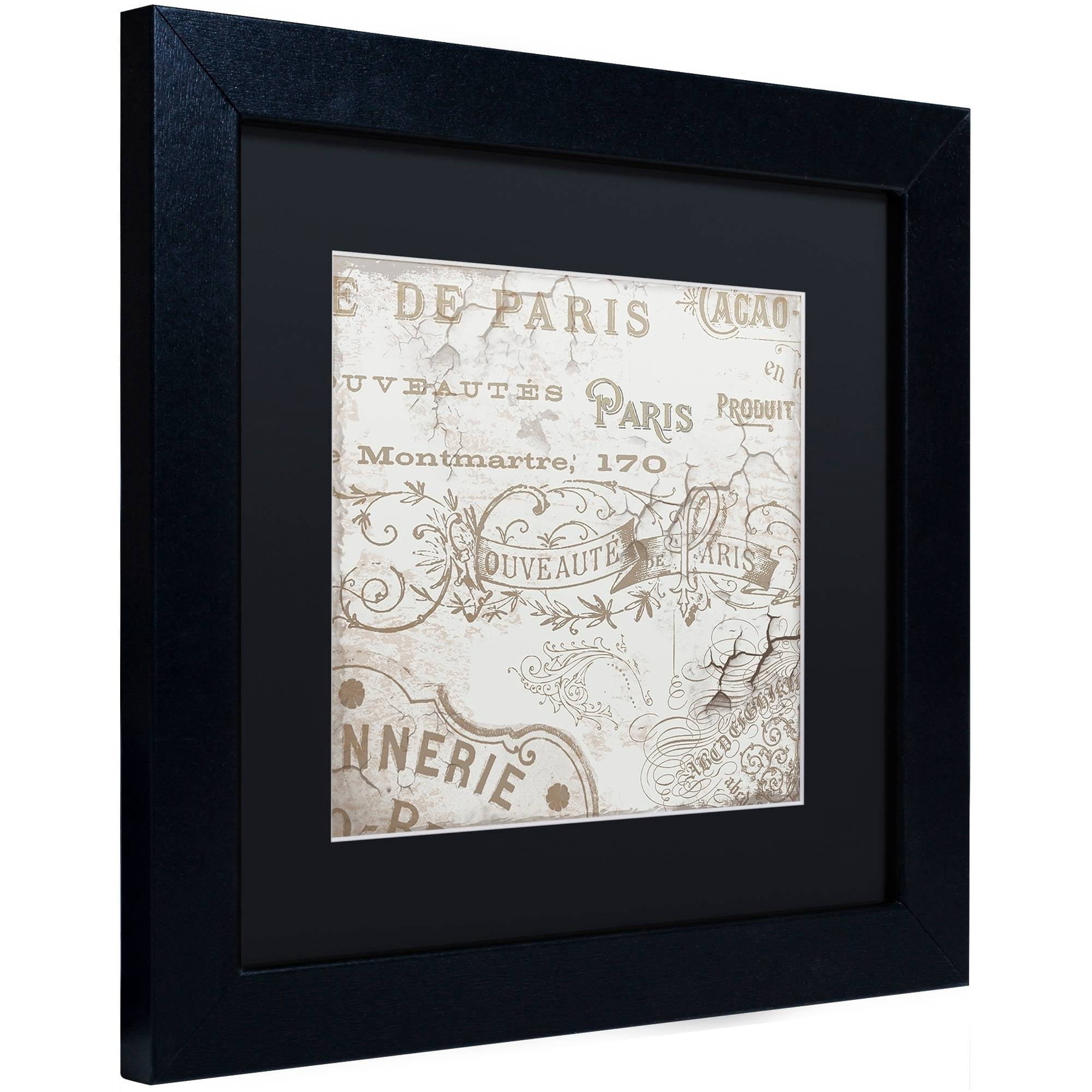 Trademark Fine Art "Bon Mots IV" Canvas Art by Color Bakery Black Matte, Black Frame