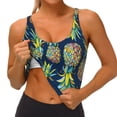 thumbnail image 4 of Lsque Colorful Pineapples Printed Women'S Sports Bra, Compression, Moisture Wicking, High-Impact Sports Bra For Women,Supportive sports bra-Small, 4 of 9