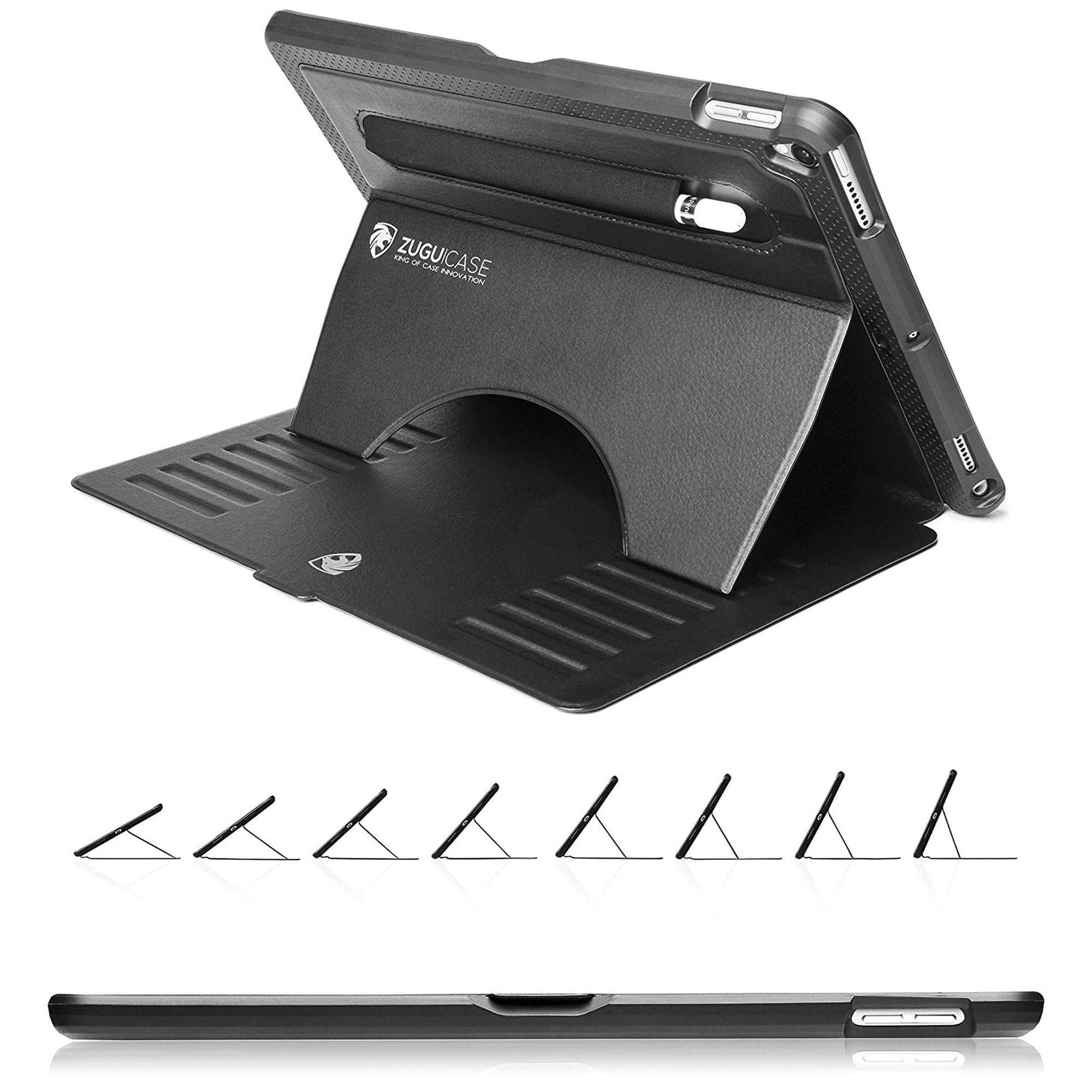 ZUGU CASE - 2017/2015 iPad Pro 12.9 inch (Old Model) 1st & 2nd Gen Case Prodigy X - Very Protective But Thin + Convenient Magnetic Stand + Sleep/Wake Cover for Men & Women (Black)