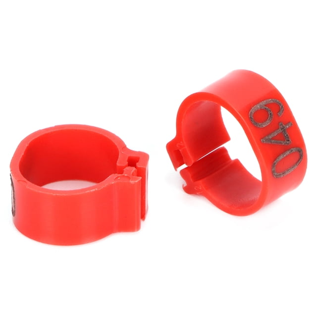 Pigeons Ring, Pigeons Foot RingPigeons Leg Bands Easy To Use Reusable, Easy To Install And Remove, And Easy To Clean For Pigeons Parrots For Yard 10mm Red Ring With Number,12mm