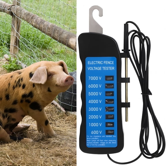GJX 2026 New 7Kv Electric Fence Tester,8 Light Voltage Detector,Waterproof Abs for Farm Livestock