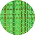 thumbnail image 1 of Ahgly Company Indoor Round Patterned Dark Lime Green Area Rugs, 5' Round, 1 of 6