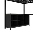 thumbnail image 3 of Bellemave Metal Loft Bed with L-shaped Desk and Storage, Full Size Loft Bed Frame with Open Wardrobe and Shelves, Space-saving Loft Bed for Teens Adults (Full, Black), 3 of 10