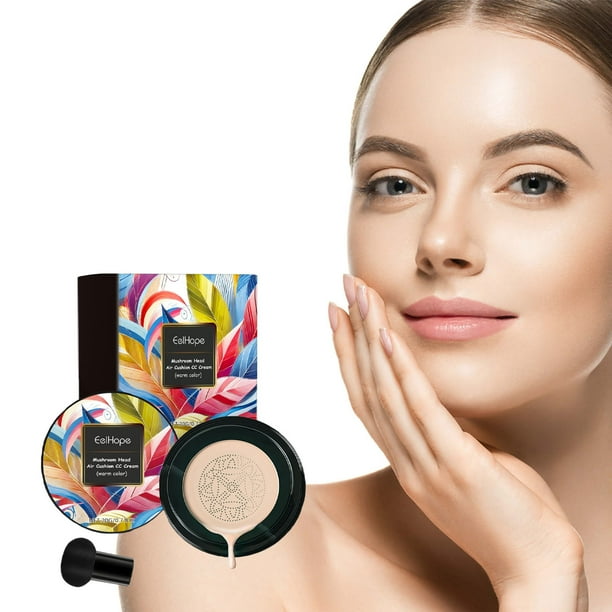 Fiudx Crema Cushion, Base Maquillaje Alta Cobertura, Bálsamo Hidratante de Belleza, Crema Maquillaje de Acabado Natural, Todo Tipo de Piel, Uso Diario, Tamaño de 20 G