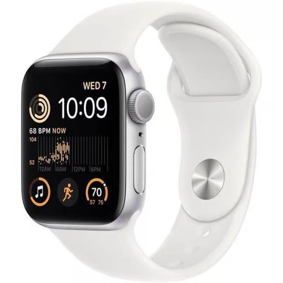 Restored Apple Watch SE (2nd generation) 40mm Silver Aluminum White Sport Band GPS   Cellular (Refurbished)