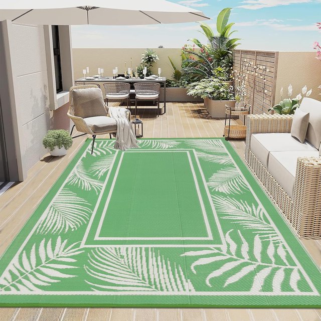 Outdoor Rug ;x; Reversible Boho Plastic Straw Patio Deck Camping Rugs Indoor Outdoor Portable RV Mat Carpet for Outside Porch Balcony Backyard Beach Pool