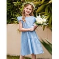 thumbnail image 6 of Arshiner Toddler Formal Dress Beige Cotton Linen Ruffle Church Dresses for Girls Size 4, 6 of 8