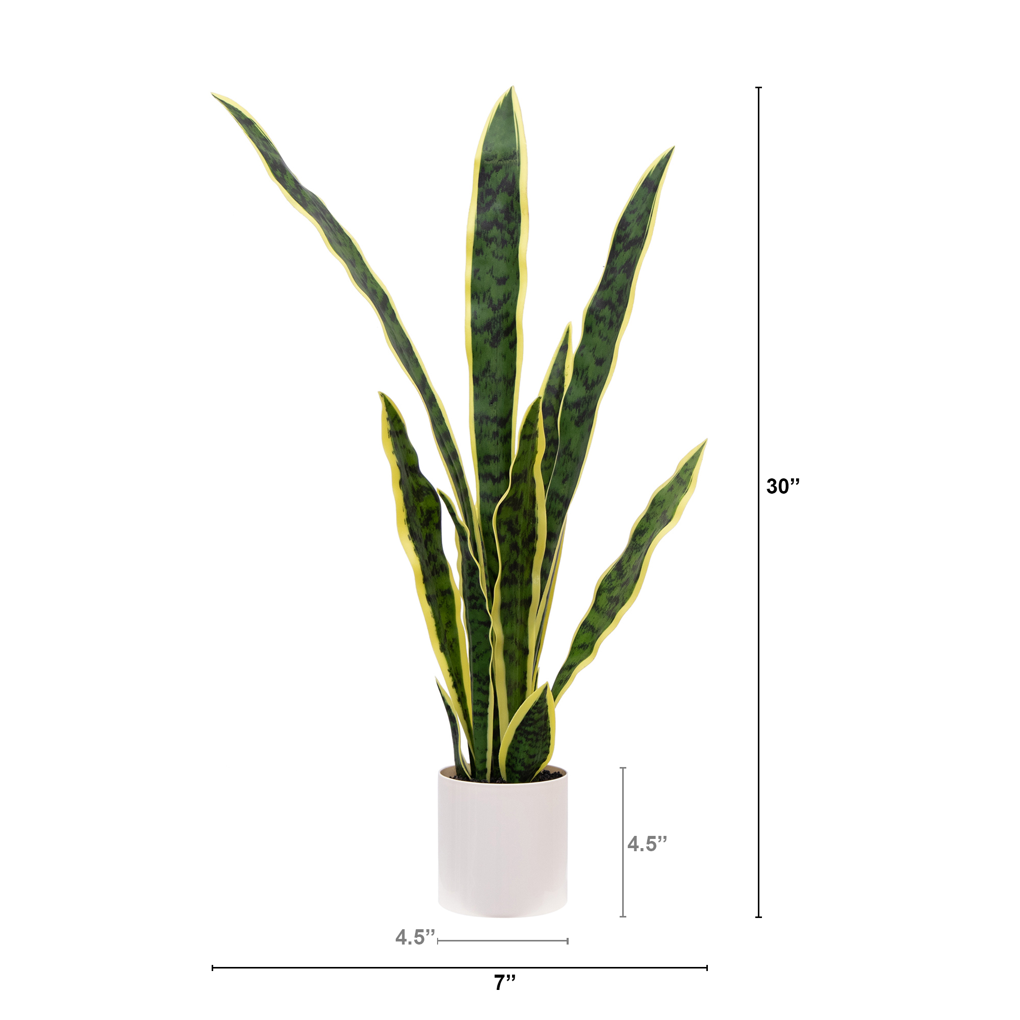 Mainstays Artificial Snake Plant, 30", Vanilla Planter photo 2
