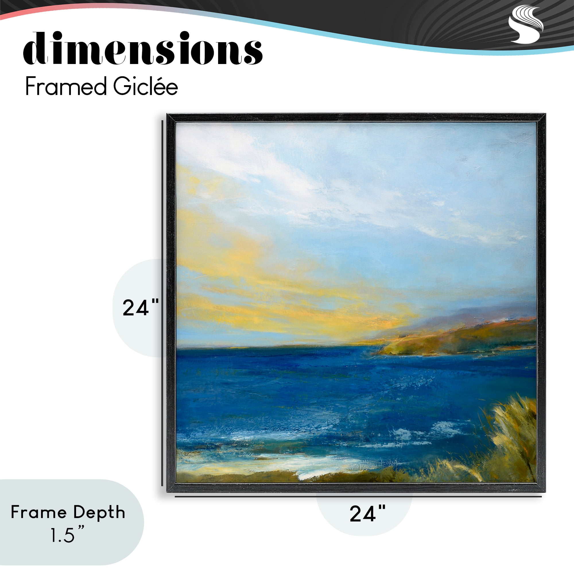 Stupell Industries Vibrant Ocean Light at Dusk Black Framed Giclee Art, design by Patrick Dennis